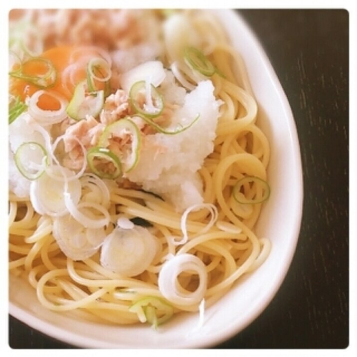 お吸い物の素で♪ツナ&大根おろし no 和風パスタ